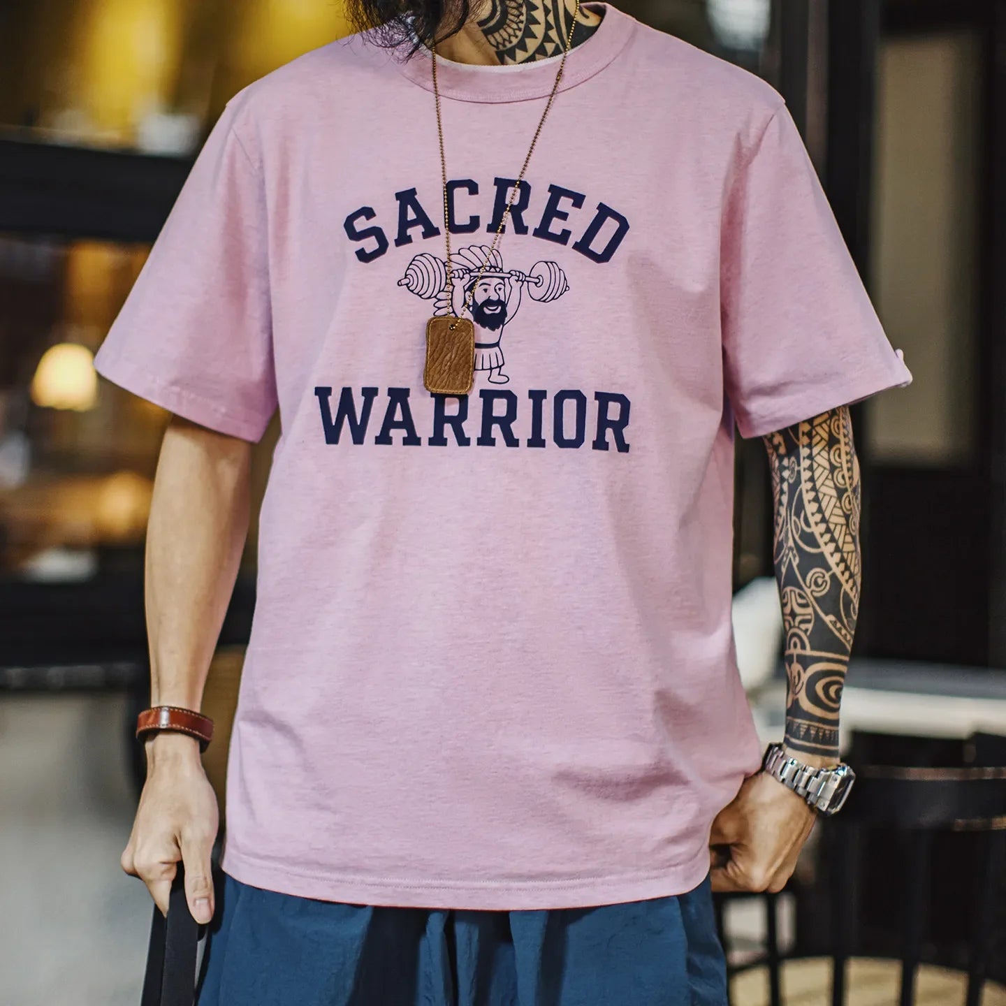 MADEN Vintage Flocked Print T-Shirt