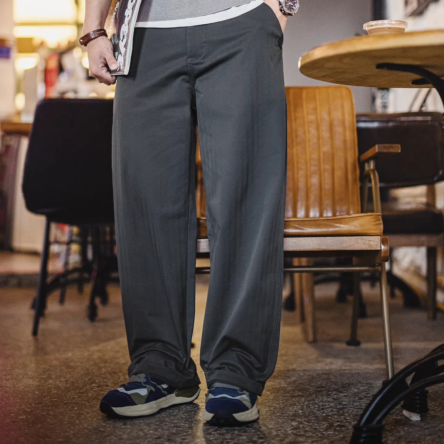 MADEN Herringbone Pleated Pants