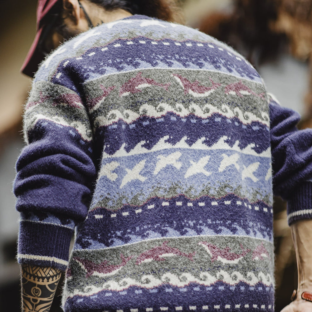 MADEN Men's Fair Isle Knit Sweater