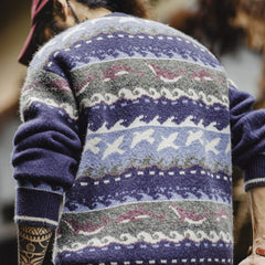 MADEN Men's Fair Isle Knit Sweater