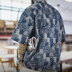 MADEN Herren Boro Denim Hemd
