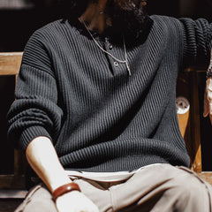 MADEN Retro Heavyweight Henley Sweater