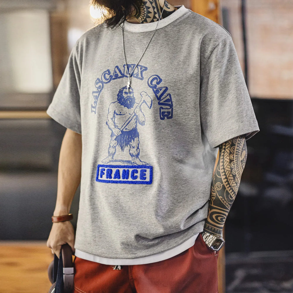MADEN Vintage Ribbed Print Knit Tee