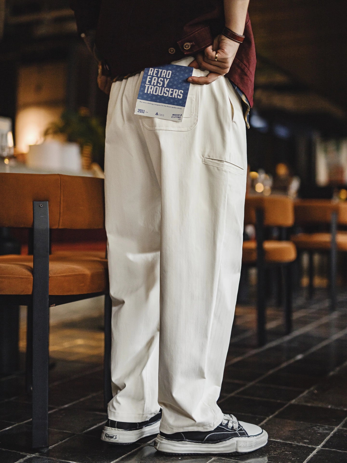 Pantalon à chevrons Maden, pantalon décontracté épais 