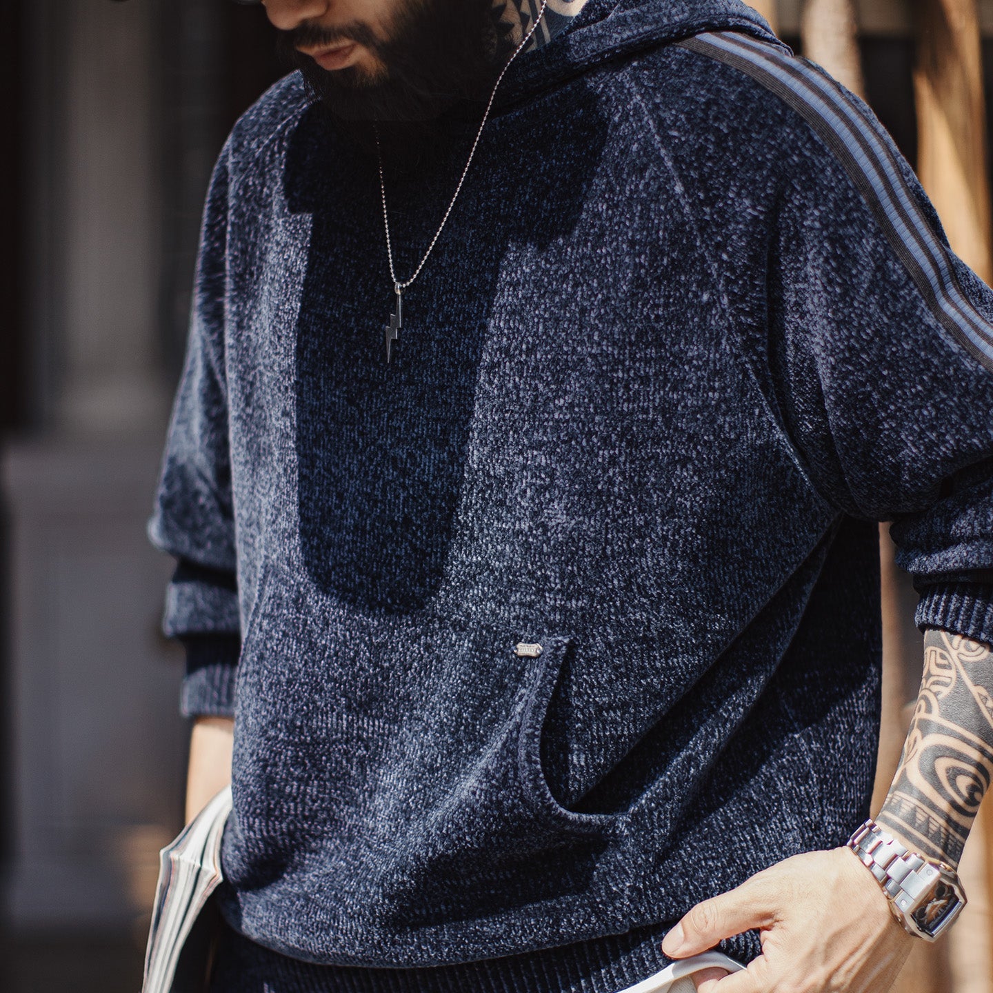 MADEN Chenille Heavyweight Knit Hoodie
