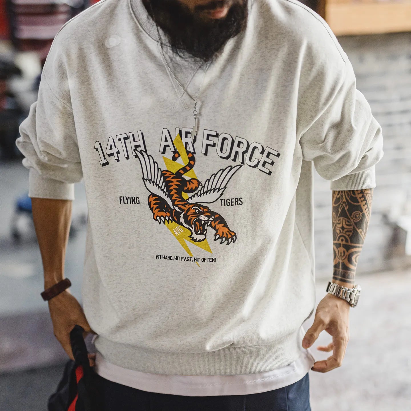 MADEN Souvenir Tiger Print Sweatshirt