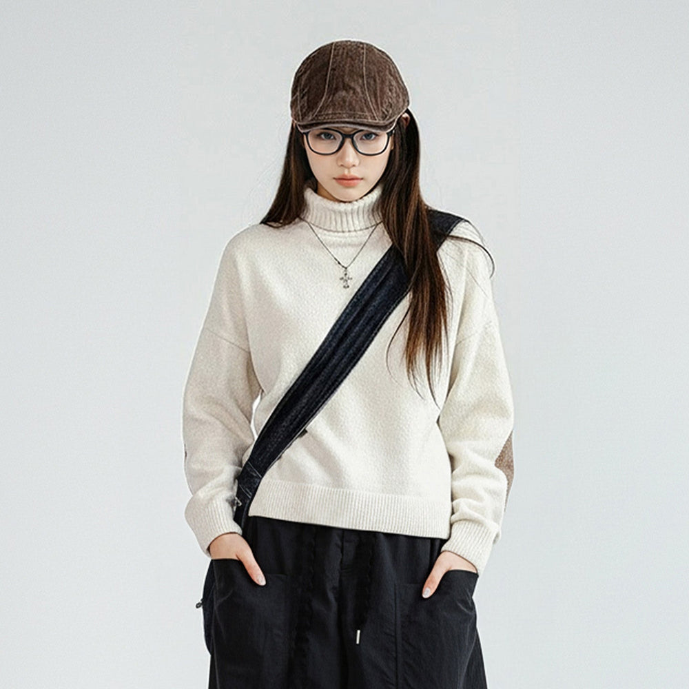 MADEN Chenille High Neck Chunky Knit Sweater