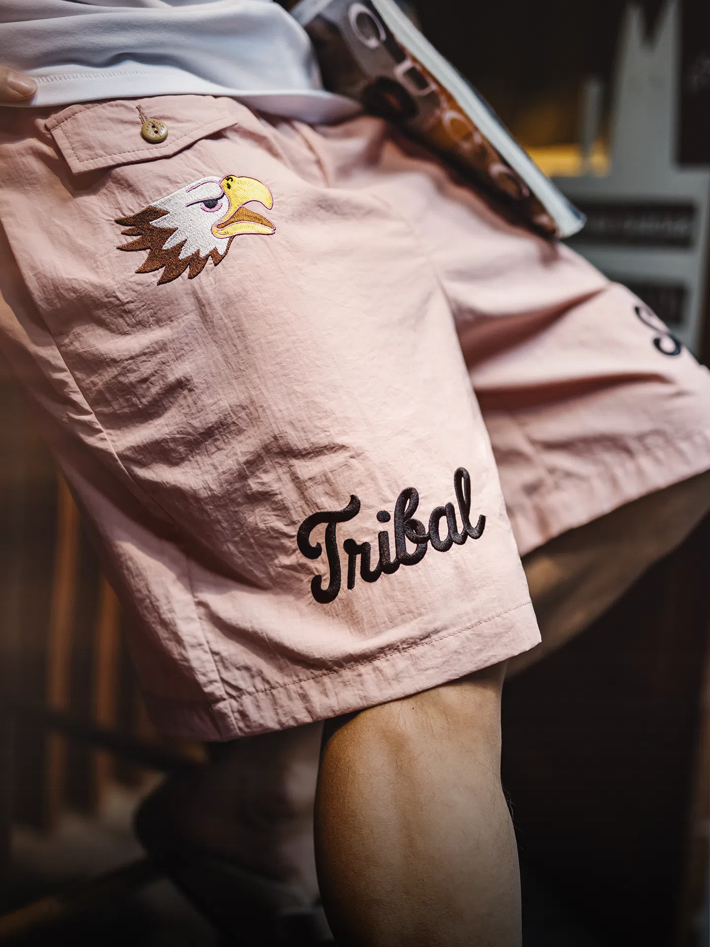 MADEN Tribal Embroidery Beach Shorts