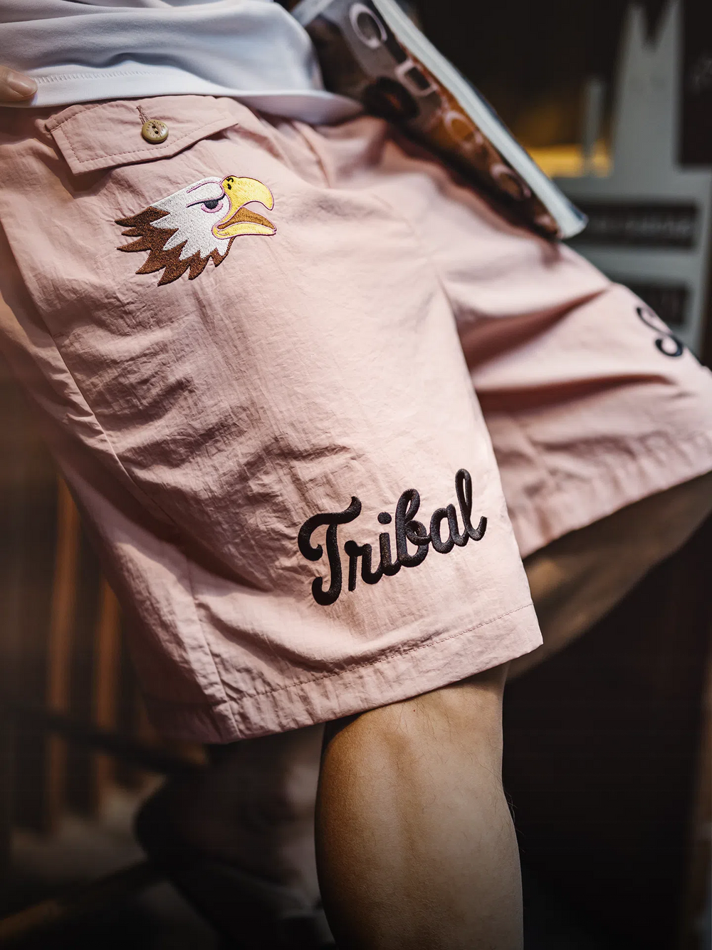 MADEN Tribal Embroidery Beach Shorts