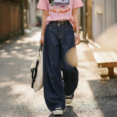MADEN Women's Vintage Denim Wide Pants