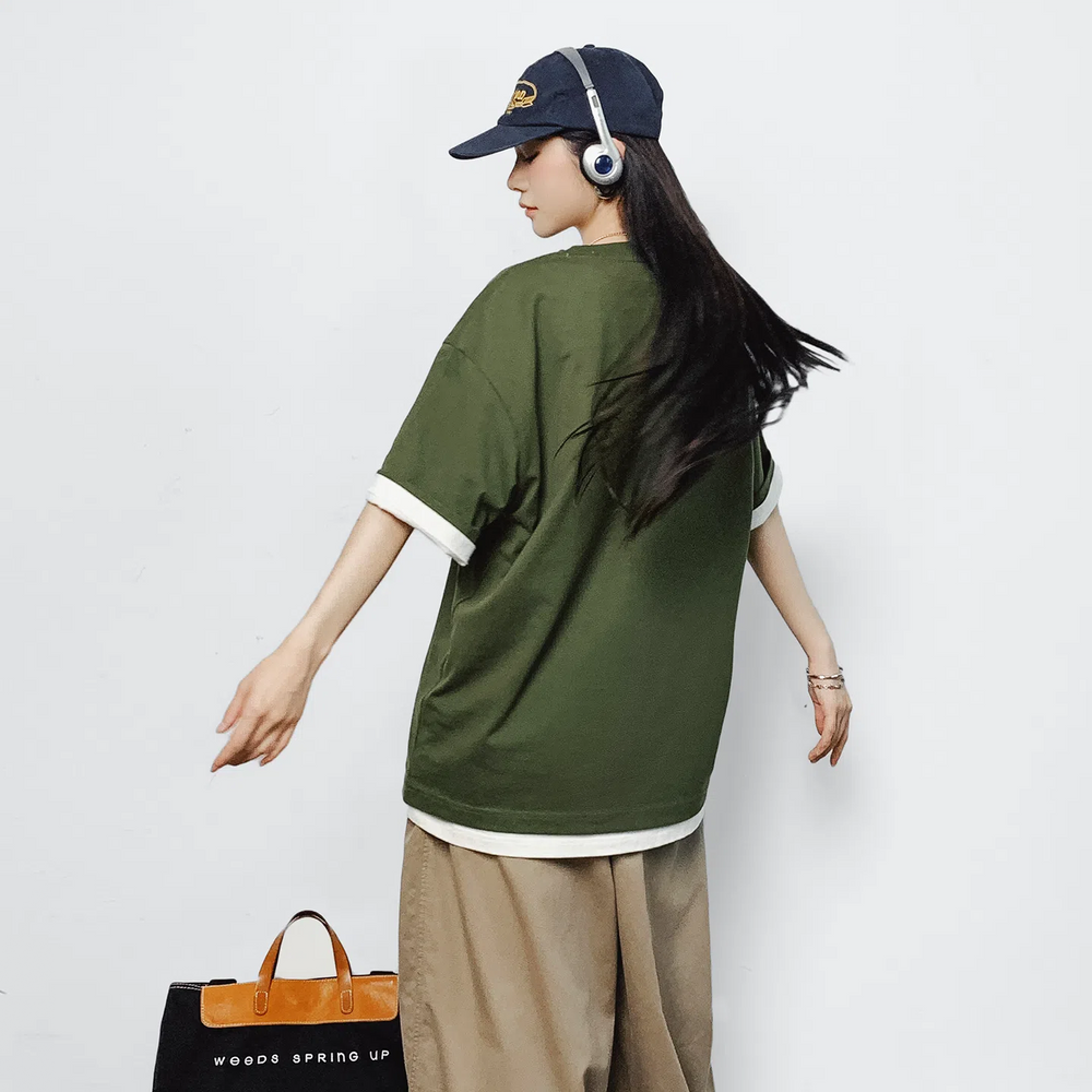 MADEN Women's Vintage Print Cotton Tee