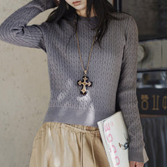 MADEN Slim Fit Ribbed Knit Thermal Pullover