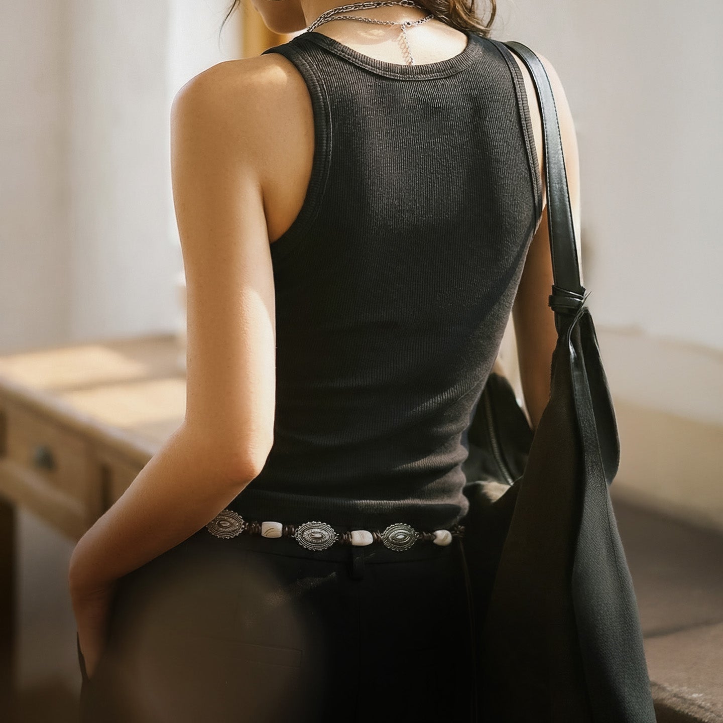 MADEN Damen Tanktop mit integriertem BH
