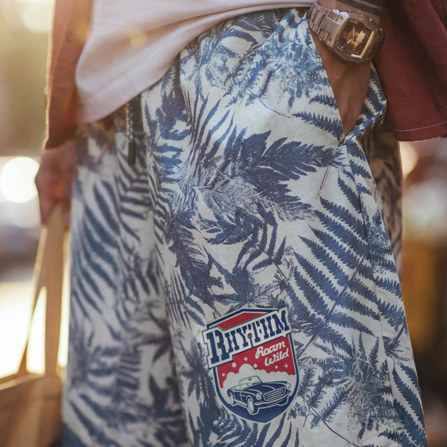 MADEN Shorts mit Strandurlaub-Print