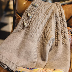 MADEN Chunky Cable-Knit Duffle Button Hoodie