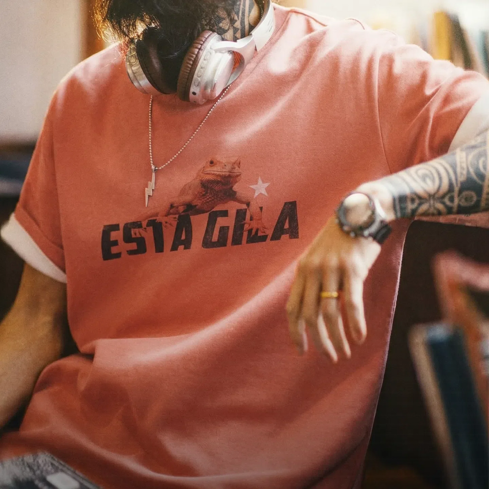 MADEN Vintage Letter Print Heavyweight T-Shirt