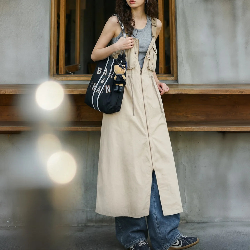 MADEN Women's Cargo Overall Dress