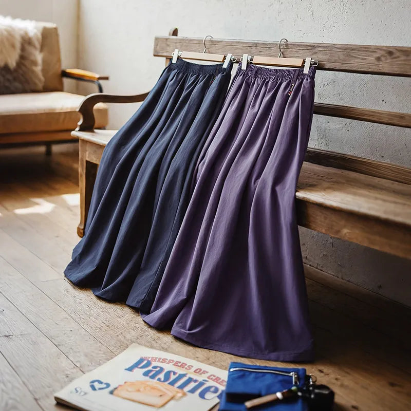 MADEN Damen A-Linien Weite Bein Culotte Hose