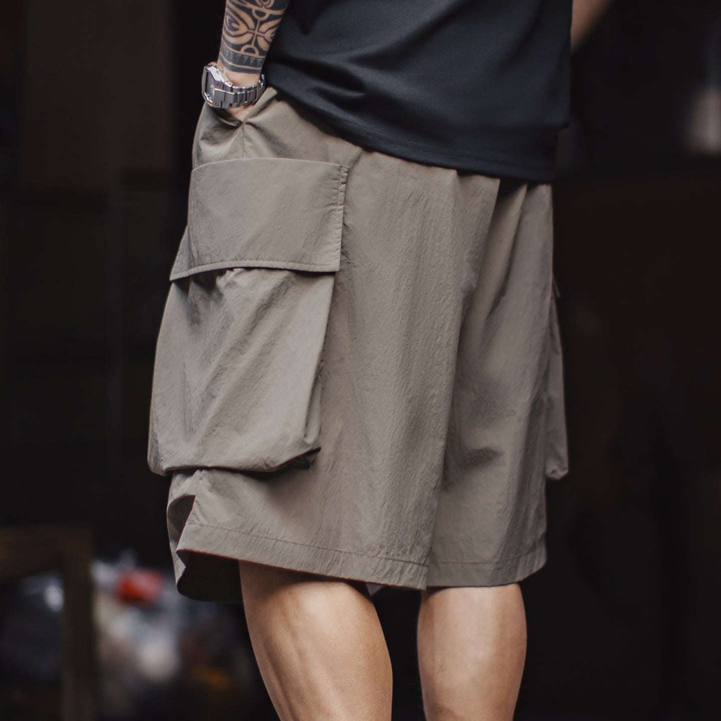 MADEN Men's Loose-Fit Multi-Pocket Cargo Shorts