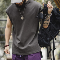 MADEN 100% Baumwolle Locker sitzendes Tanktop
