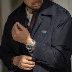 MADEN Herren Schwerer Baumwoll Balmacaan Trenchcoat