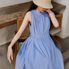 Vestido maxi sin mangas azul bebé MADEN