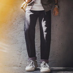 MADEN Karmesinrote Denim Jeans – Selvedge Raw Denim
