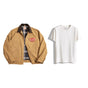 Jacket(Khaki)+Tee(White)