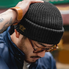 MADEN Schwerer Rippenstrick Balaclava Beanie Mütze
