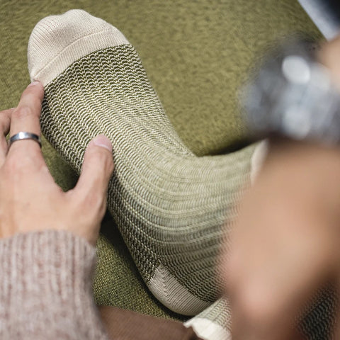 MADEN Contrast Knitted Mid-Calf Socks – Breathable Splice Long Socks