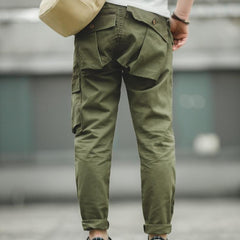 MADEN Men’s Cargo Pants – 100% Cotton Army Green Tactical Trousers