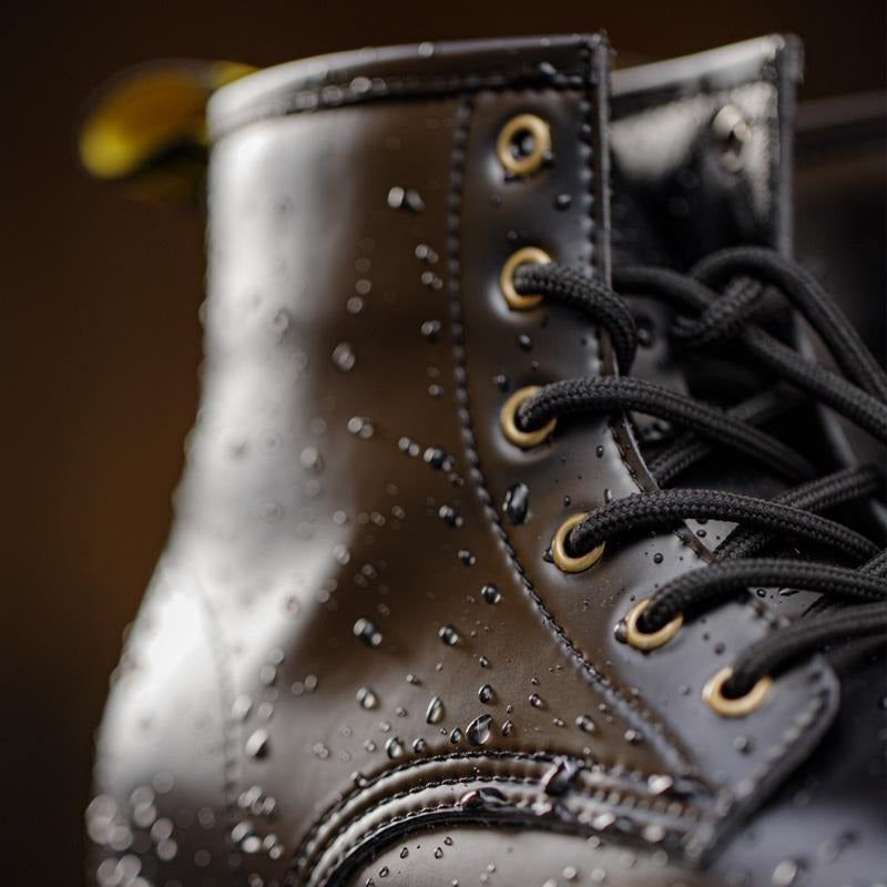 MADEN Vintage Britischer Stil Mid-Top Schnürstiefel