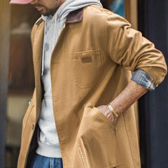 MADEN Herren Michigan Trenchcoat Schwerer Freizeitmantel