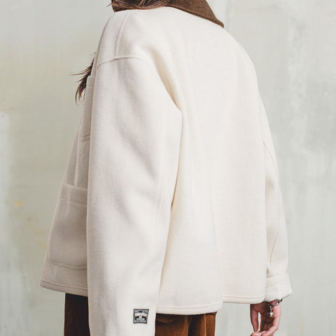 Maden Damen-Retro-Jacke – Gemütlicher Cordmantel mit Revers 