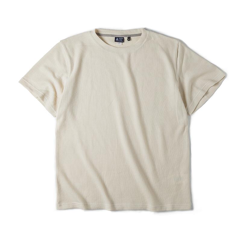 MADEN Men's Heavyweight Waffle Knit Crewneck T-Shirt