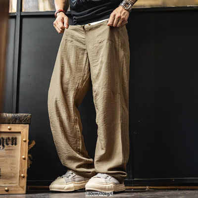 MADEN Casual Linen Baker Pants Old Money Loose Fit Tencel Trousers  Lightweight Summer-Fall Wide Leg Cozy Pants with Draping Effect