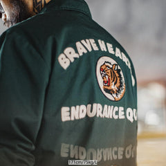 Chaqueta coach de algodón pesado bordada retro MADEN