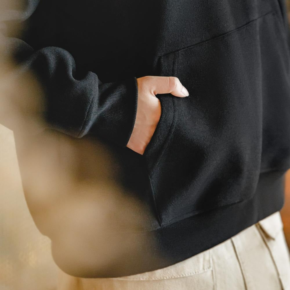 MADEN Verdickter Kapuzenpullover – Lockerer Langarm-Kapuzenpullover mit Kängurutasche 