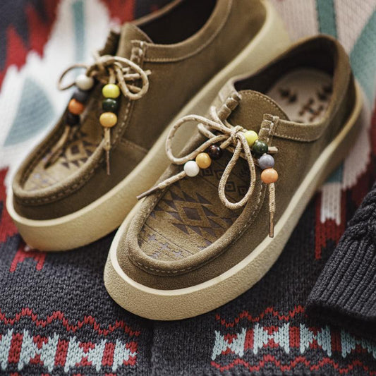 MADEN Herren Fransen Wildleder Mokassinschuhe