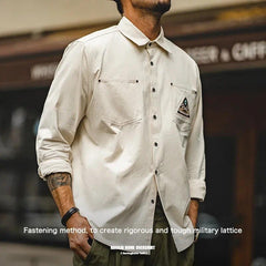 MADEN Indian-Totem Patchwork Shirt – Cotton 100%