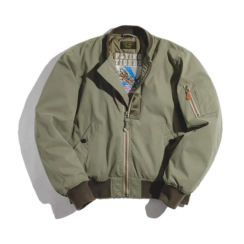 MADEN Retro MA1 Bomber Jacket – Thickened Baseball Flight Coat with Inner Pocket for Men