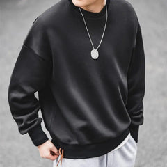 Sudadera de cuello redondo de tela técnica Air-Layer de peso pesado MADEN