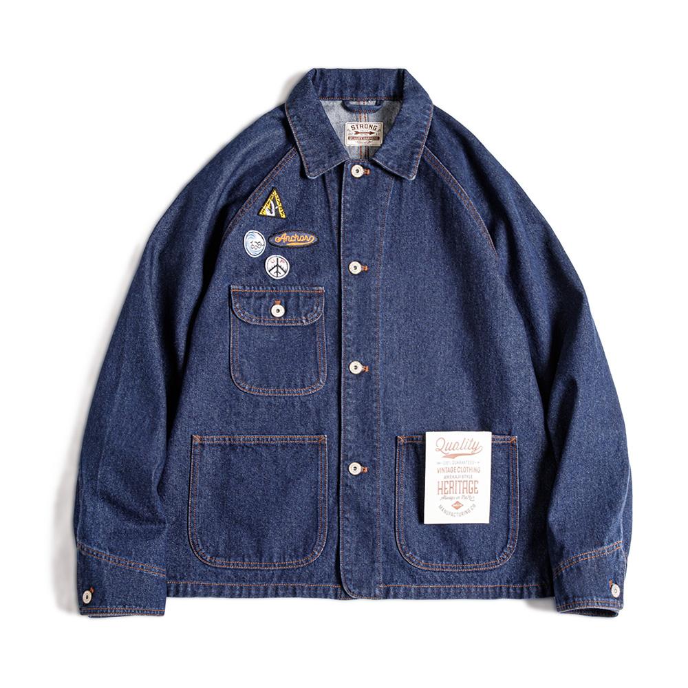 MADEN Embroidery Badge Denim Jacket