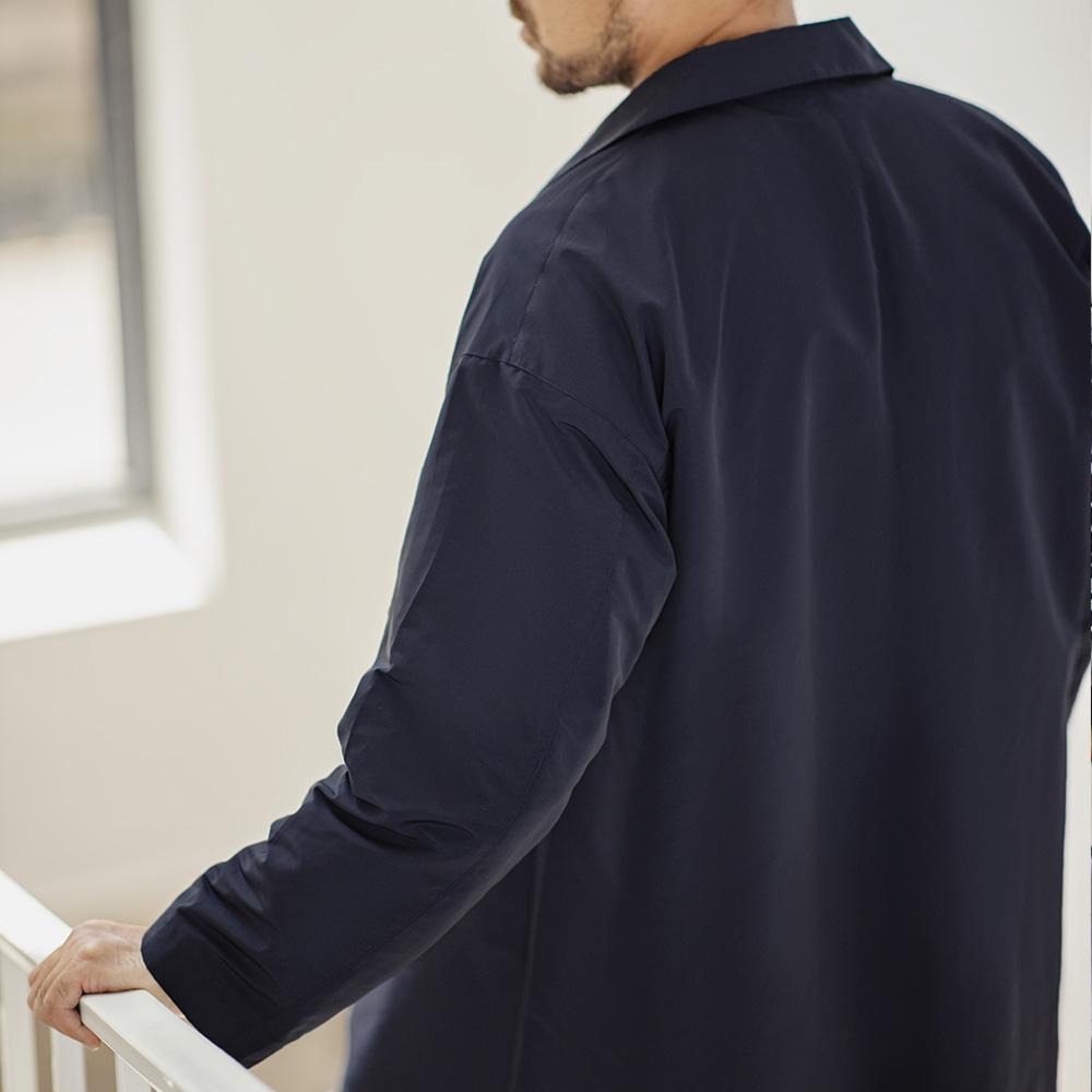 MADEN Herren Schwerer Baumwoll Balmacaan Trenchcoat