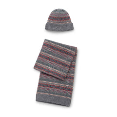 MADEN Fair Isle Strickschal- und Mützenset