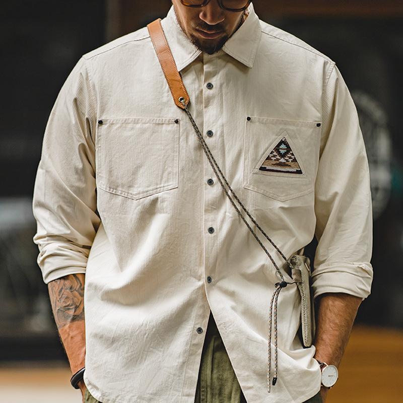 MADEN Indian-Totem Patchwork Shirt – Cotton 100%