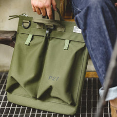 MADEN Retro Canvas Helm Messenger Schultertasche