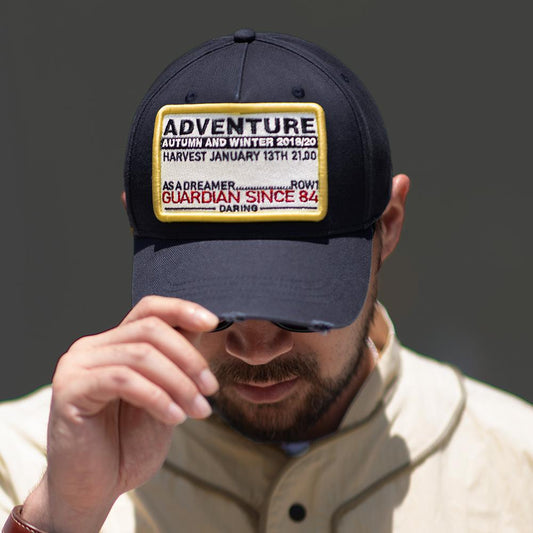 MADEN Herren Baseballcap aus schwerer Baumwolle mit Buchstaben-Abzeichen