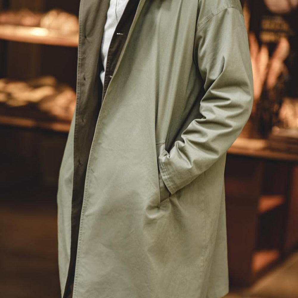 Áo khoác trench coat Balmacaan MADEN