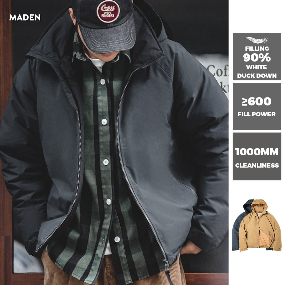 MADEN 후드 다운 재킷 – 경량 및 방풍